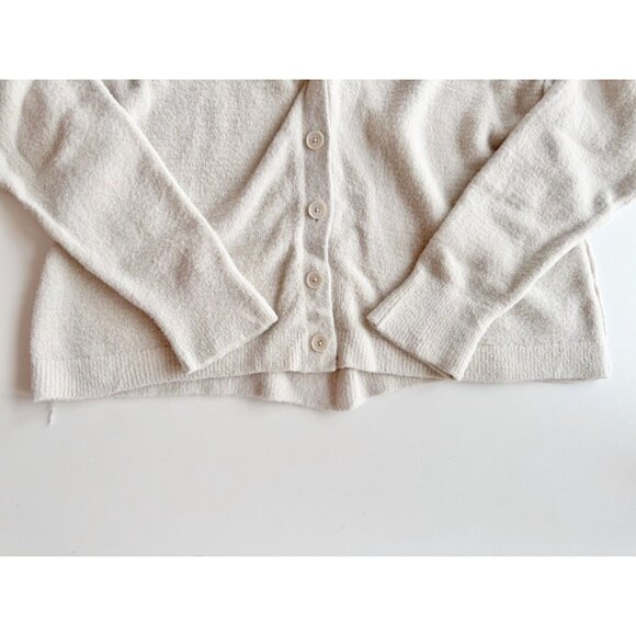 Aritzia WILFRED FREE Hush Knit Ivory Oversized V-Neck Cardigan Sweater, Size XS - Picture 12 of 16